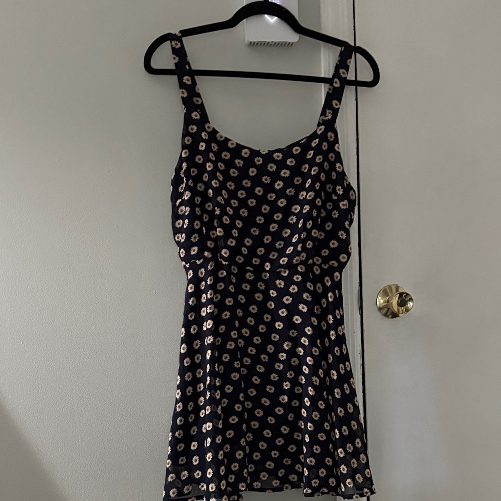 Lucca Couture Black and Cream Floral Midi Dress